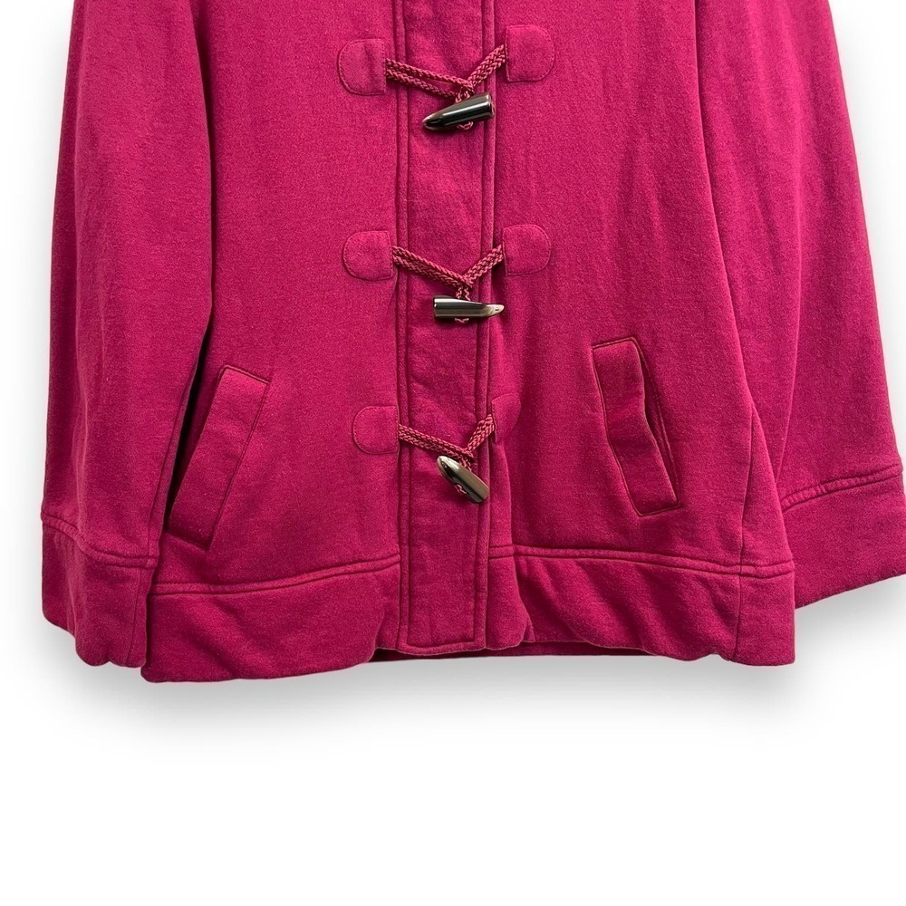 Sport Savvy Jacket Womens Extra Small Toggle Hooded Cotton Red Duffle Chore Coat - Picture 7 of 12